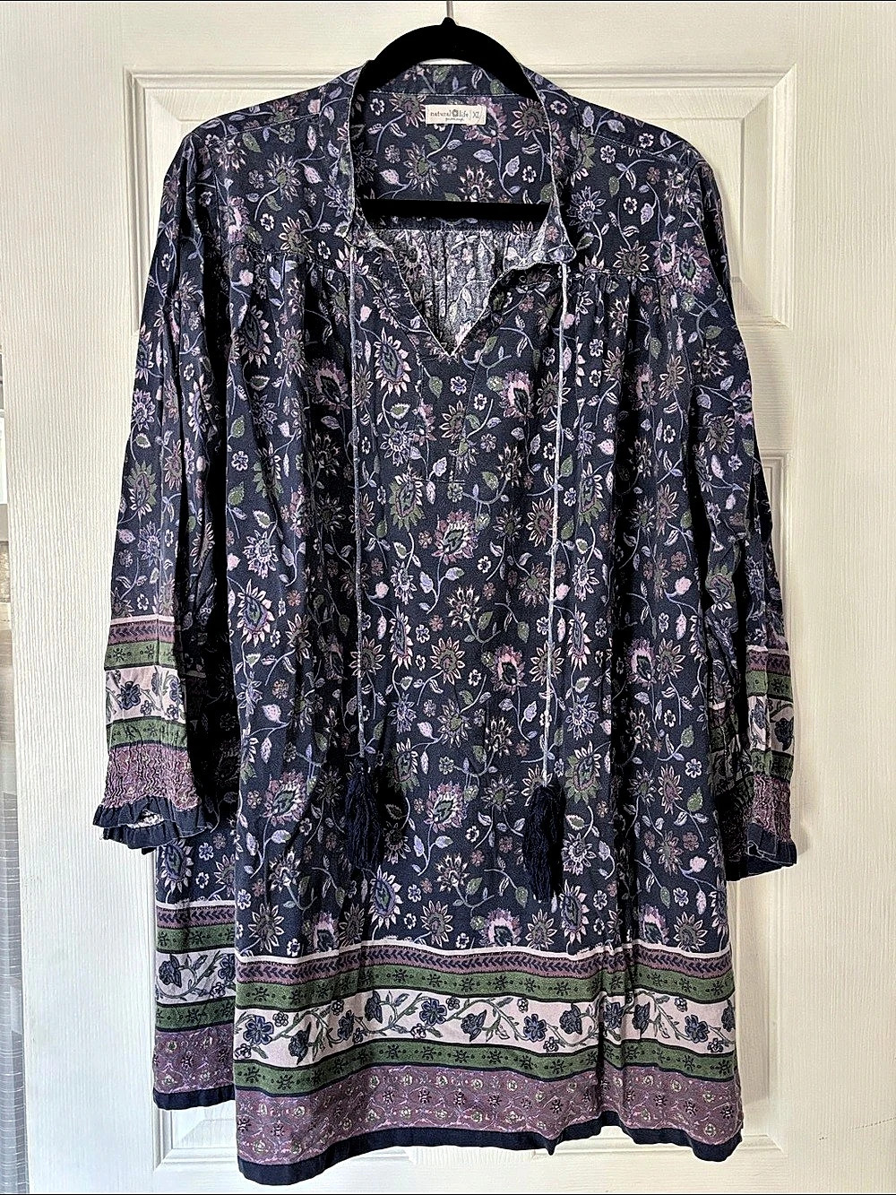 Natural Life Floral Tunic Blue & Purple XL